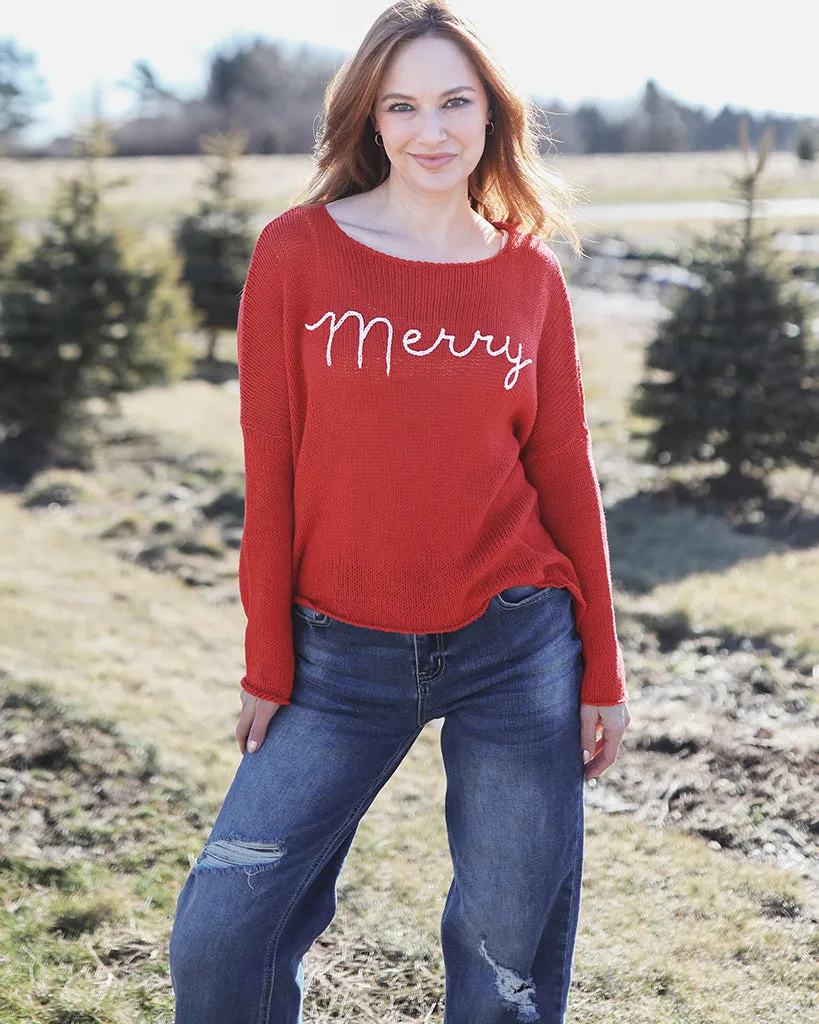 MERRY EMBROIDERED CREW COTTON