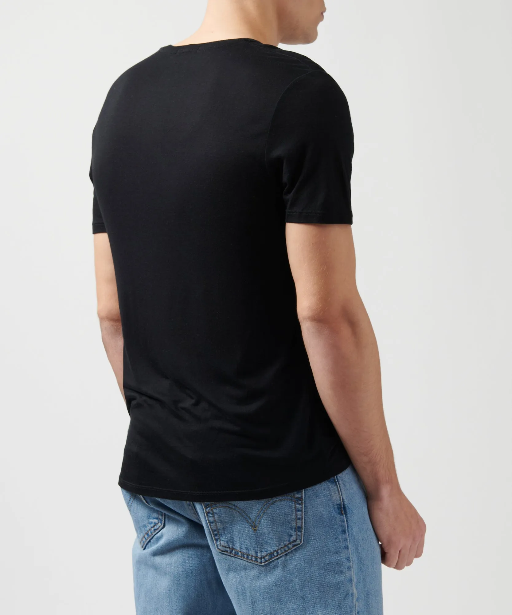 Modal Jersey Crew Neck Tee - Black