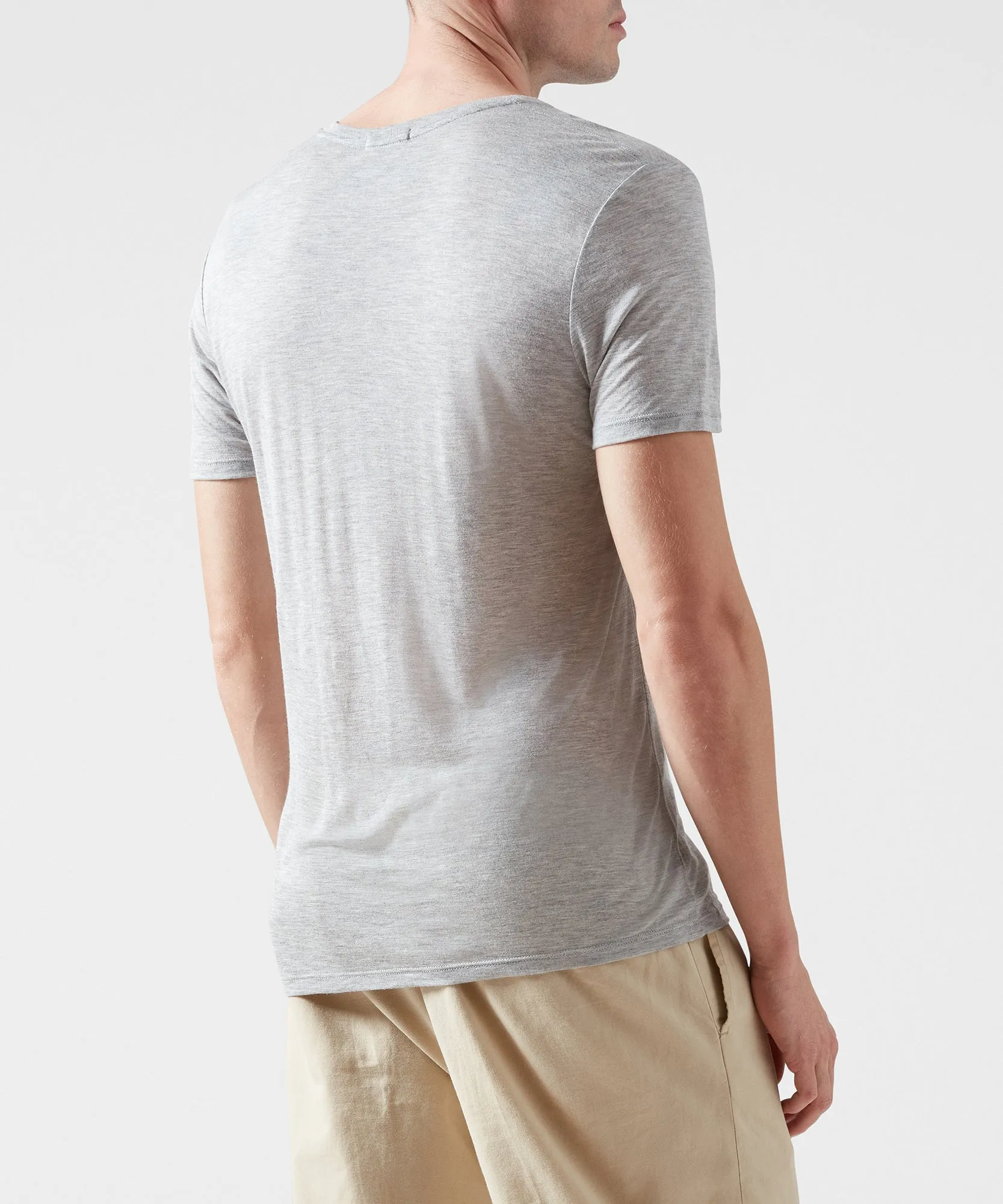 Modal Jersey Crew Neck Tee - Heather Grey