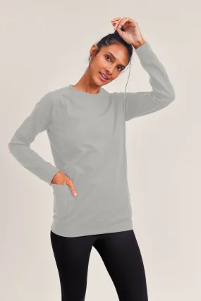 Mono B GREEN - Active Raglan Pullover with Pockets