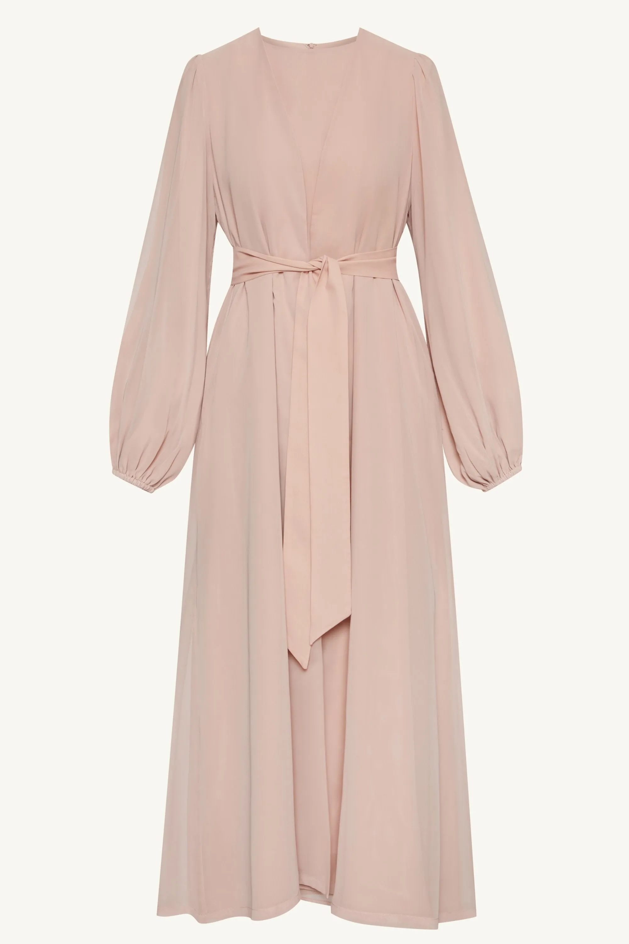 Najma Chiffon Abaya & Dress Set - Jasmine Pink