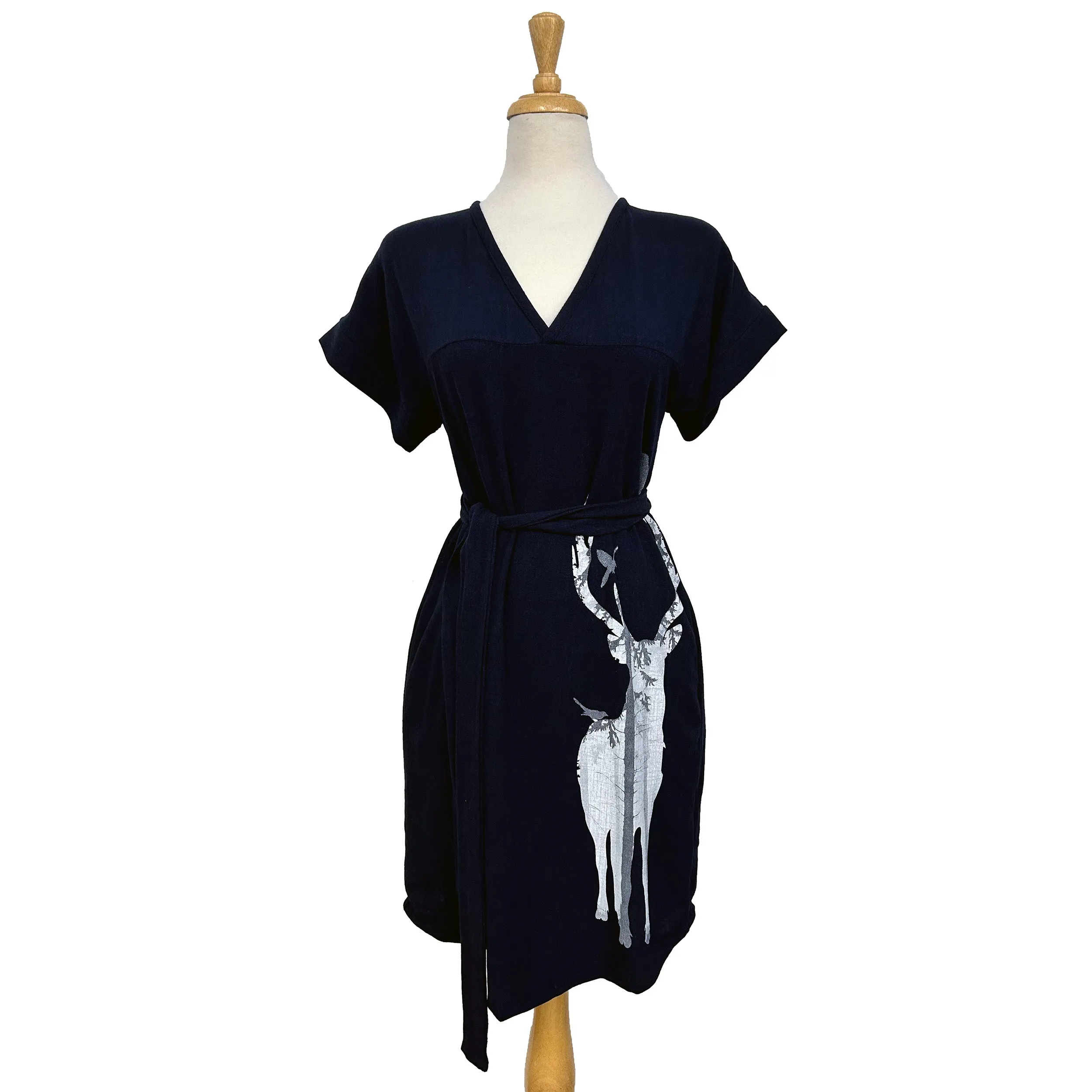 Olivia Dress - Jo the Elk - Navy