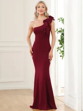 One Shoulder Fitted Gown Size M L XL Style  00052