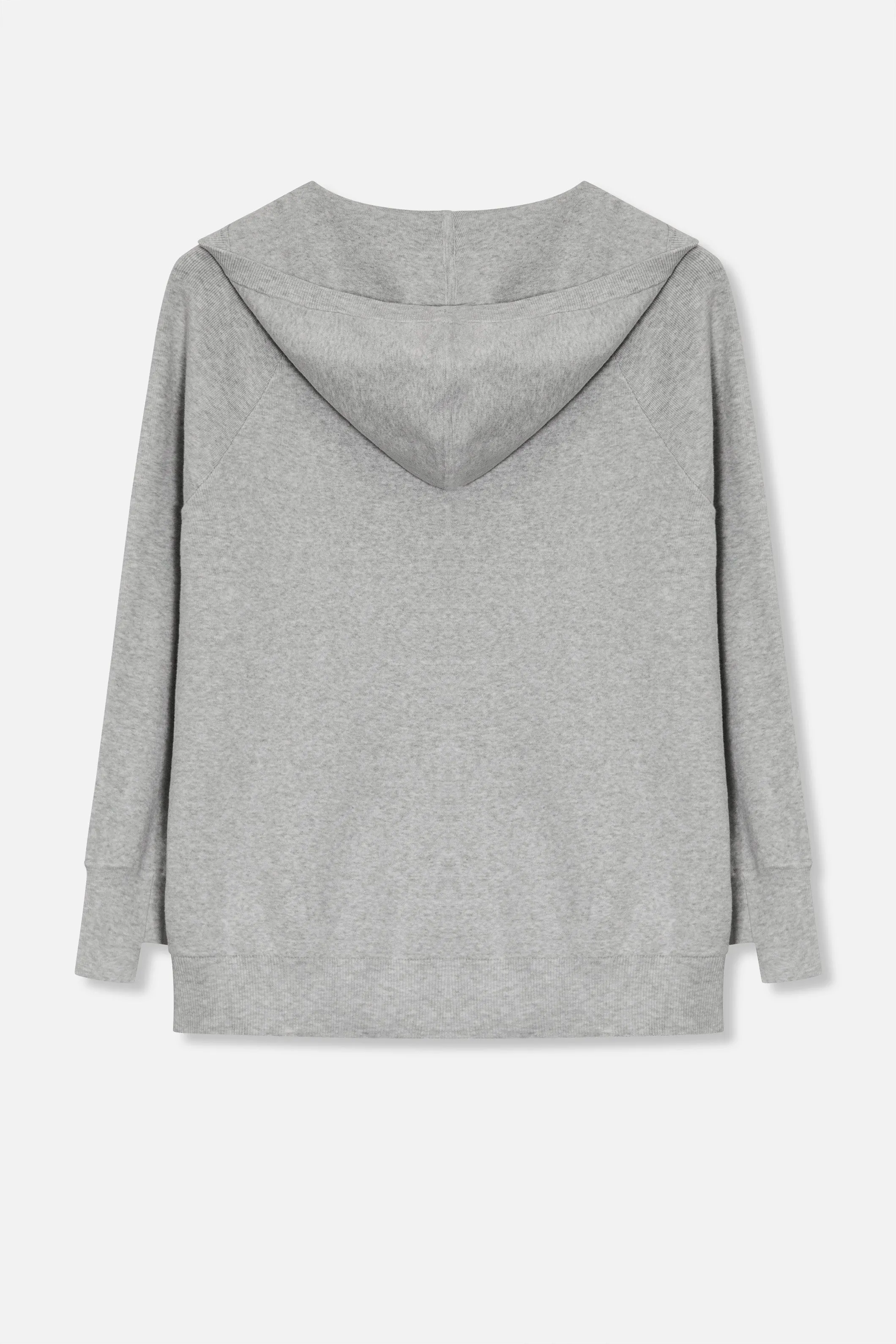 PADMA PULLOVER HOODIE IN DOUBLE KNIT HEATHER PIMA COTTON WITH STRETCH