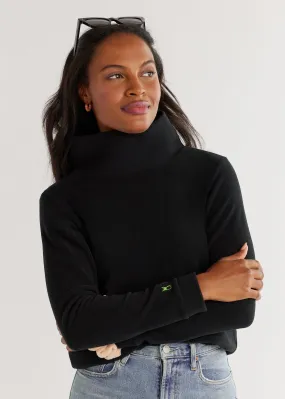 Park Slope Turtleneck in Vello Fleece (Black)