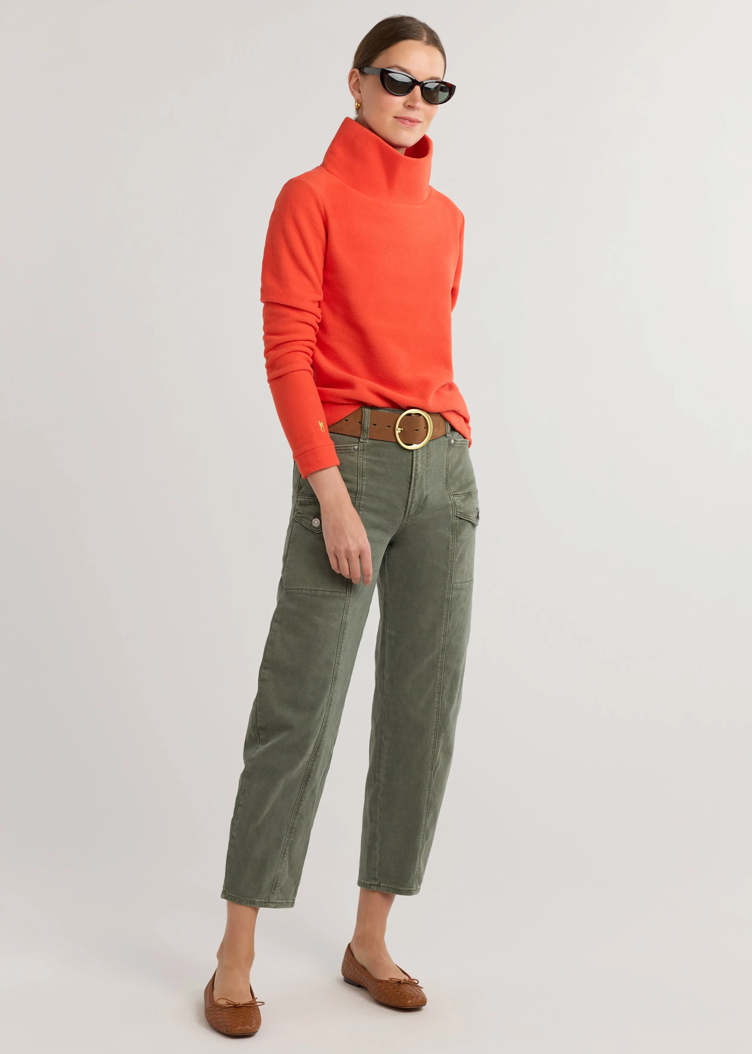 Park Slope Turtleneck in Vello Fleece (Paprika)