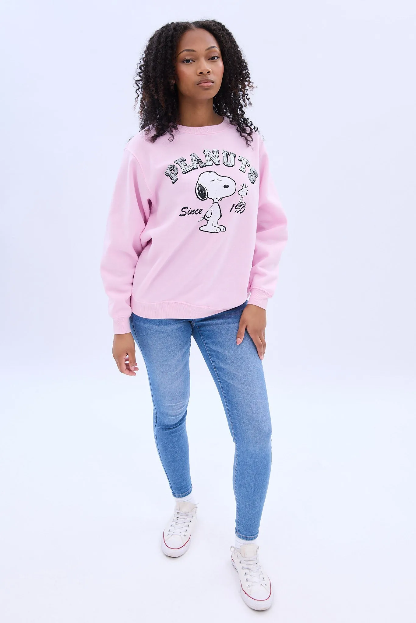 Peanuts Snoopy 1950 Graphic Crew Neck Sweatshirt