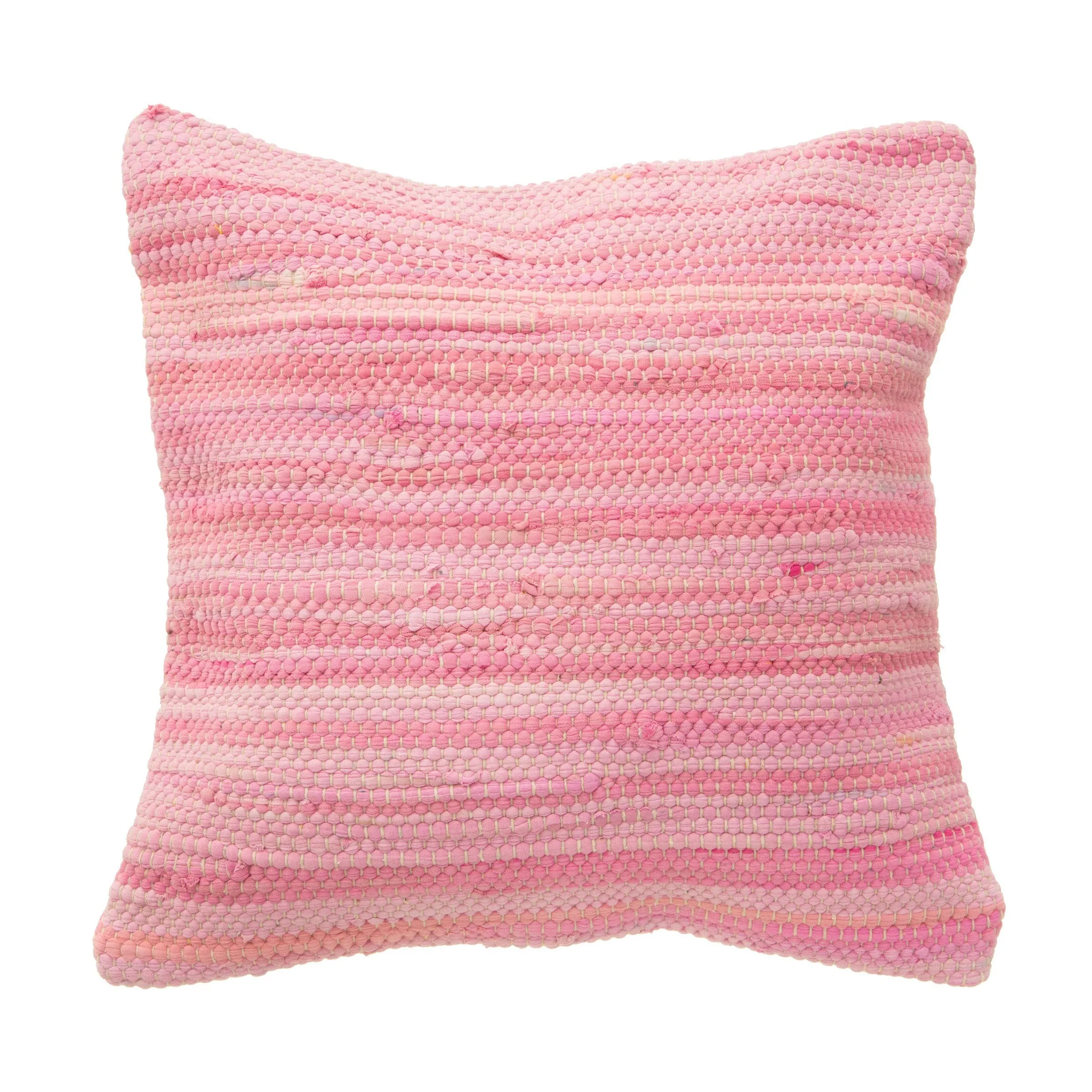 Pink Chindi Rag Cushion