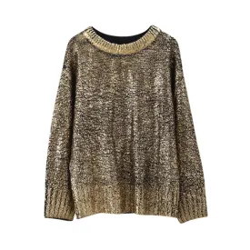 Pre Order:  Metallic Ribbed Edges Sweater