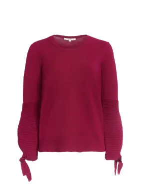 PUFF SLEEVE SWEATER, FUCHSIA