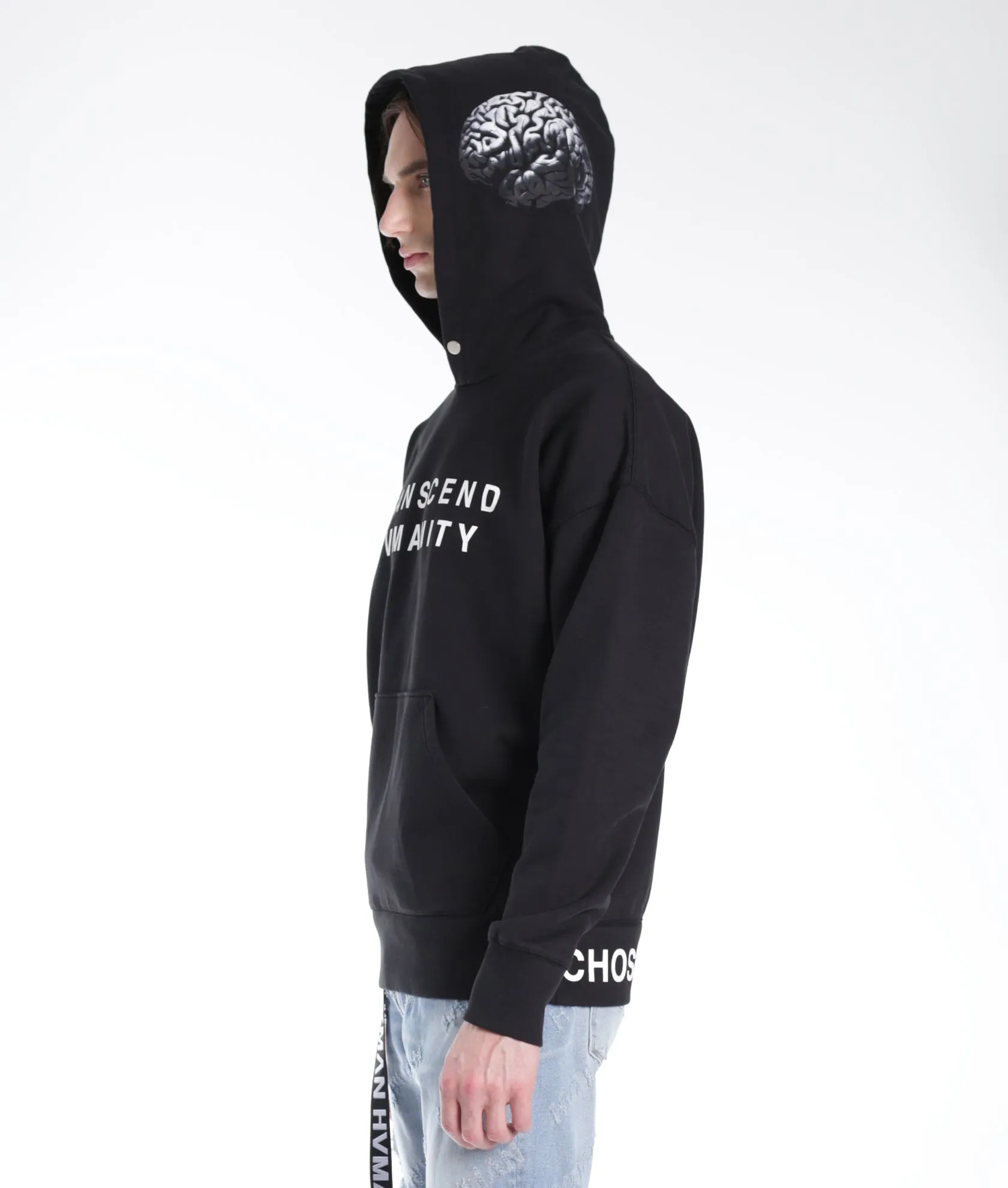 PULLOVER SWEATSHIRT IN BLACK/BRAIN