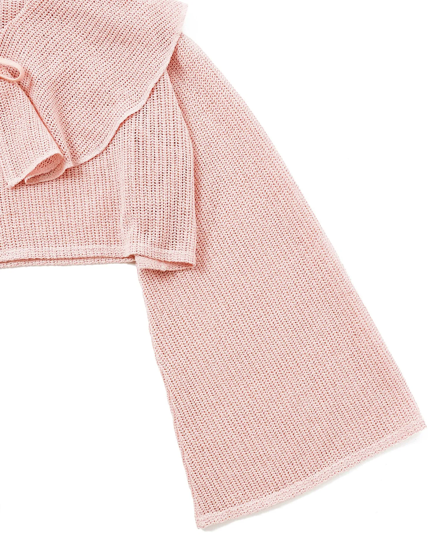 Raffle collar loose cardigan (Pink)