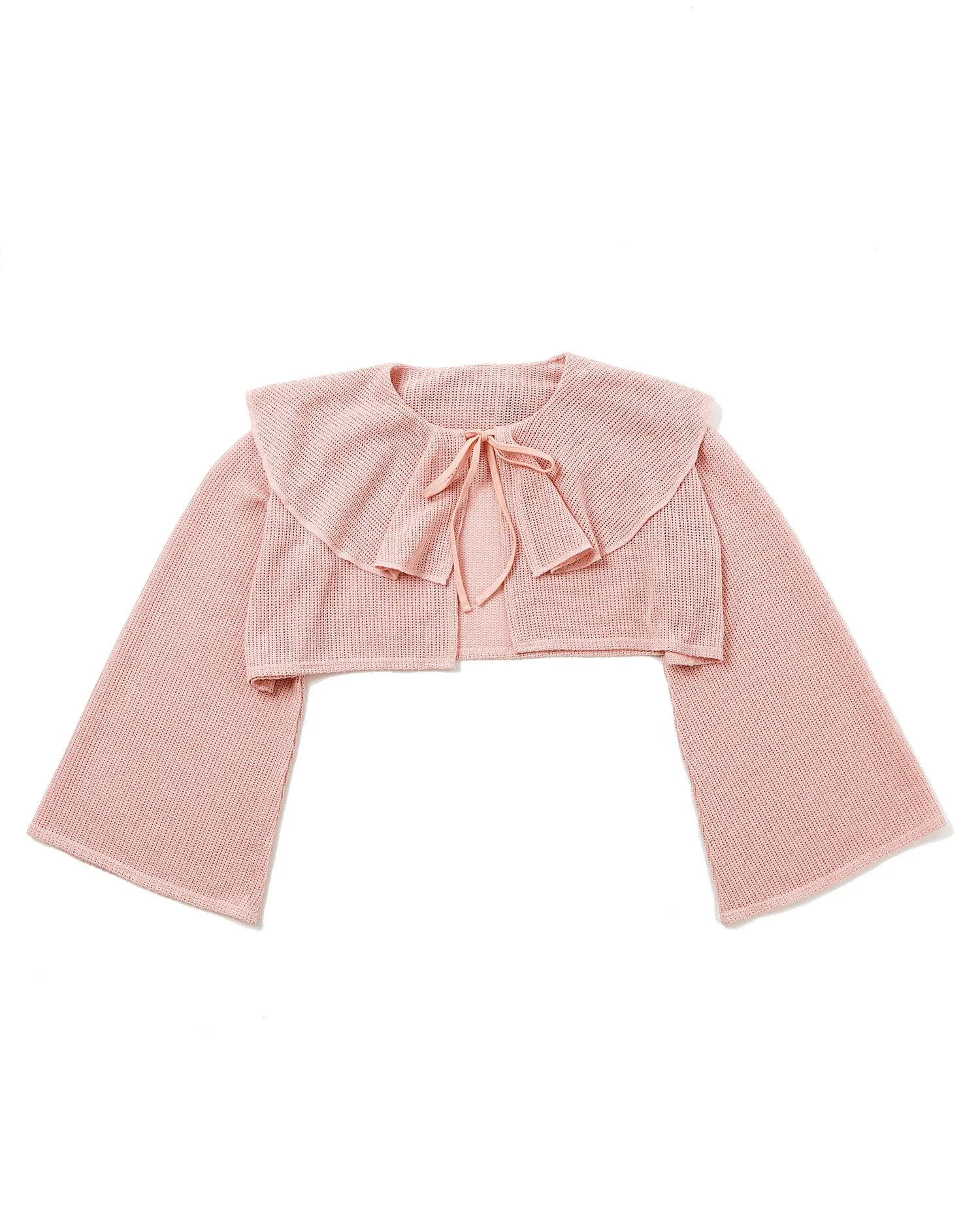 Raffle collar loose cardigan (Pink)