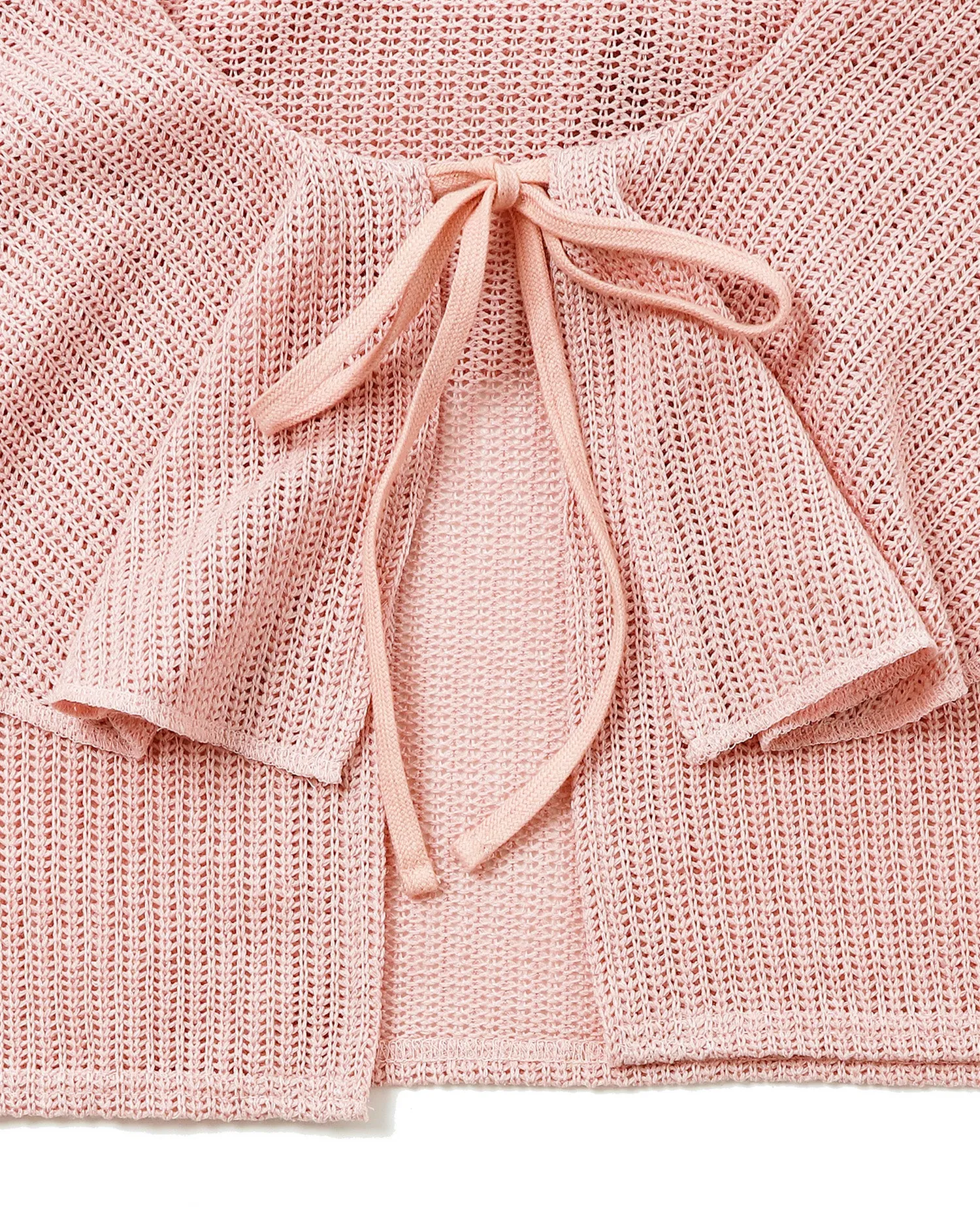 Raffle collar loose cardigan (Pink)