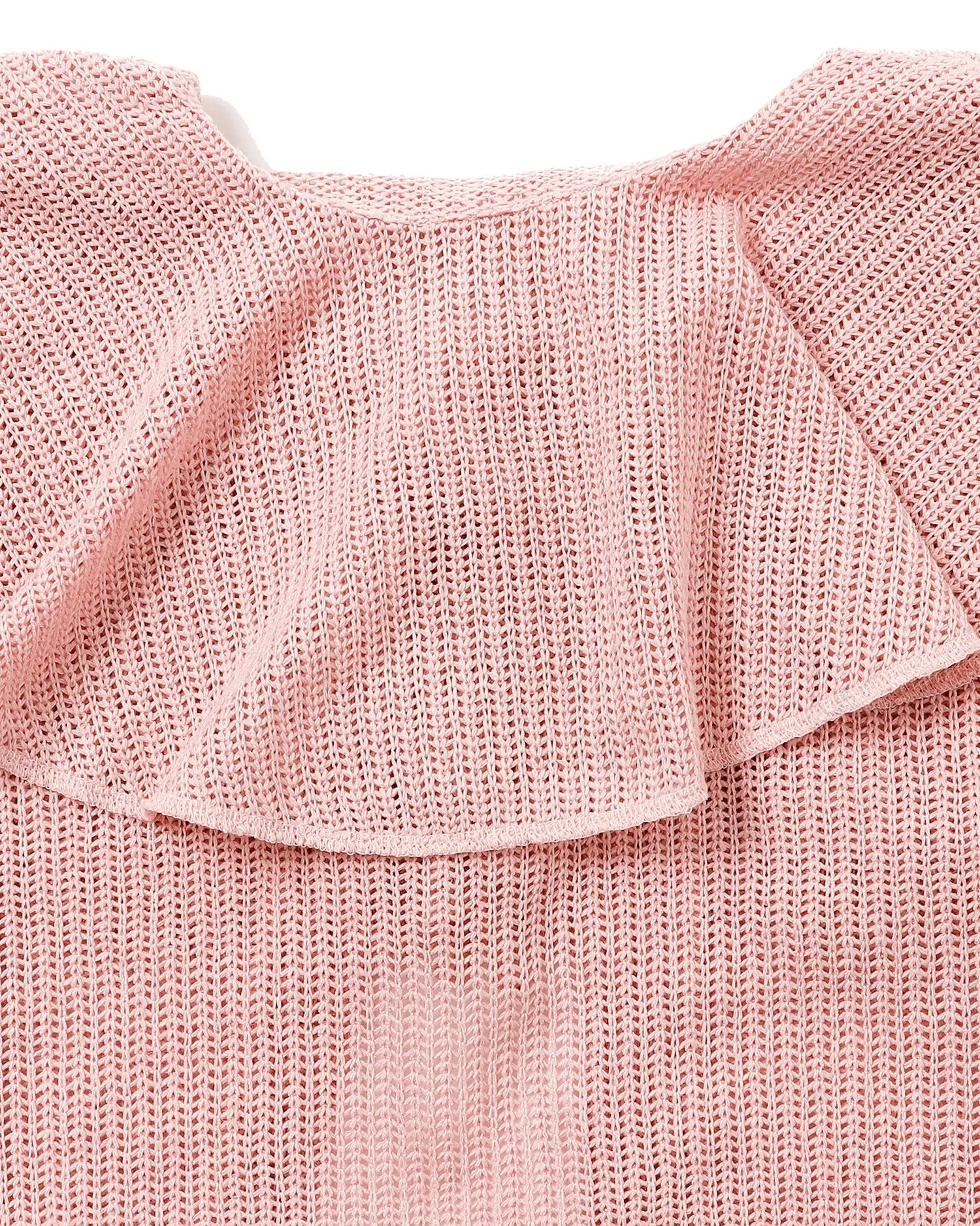 Raffle collar loose cardigan (Pink)