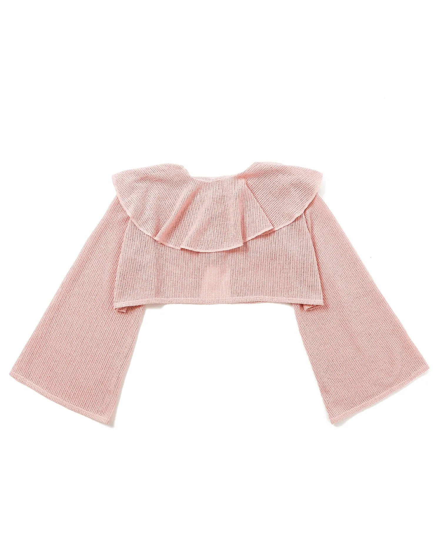 Raffle collar loose cardigan (Pink)