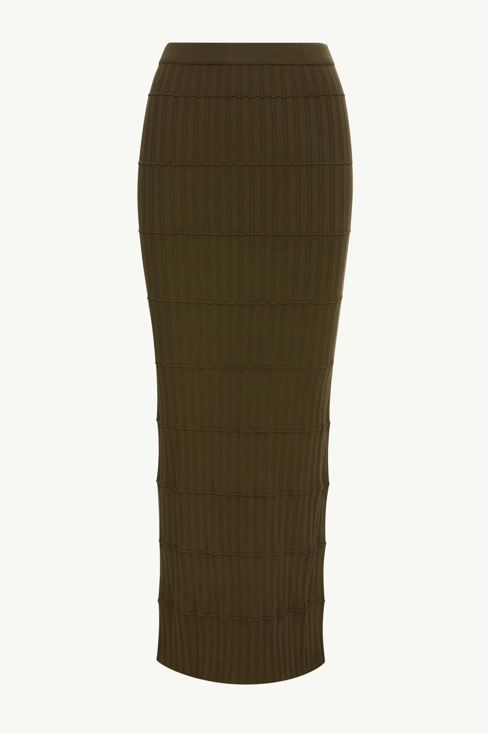 Rania Ribbed Knit Maxi Skirt - Olive