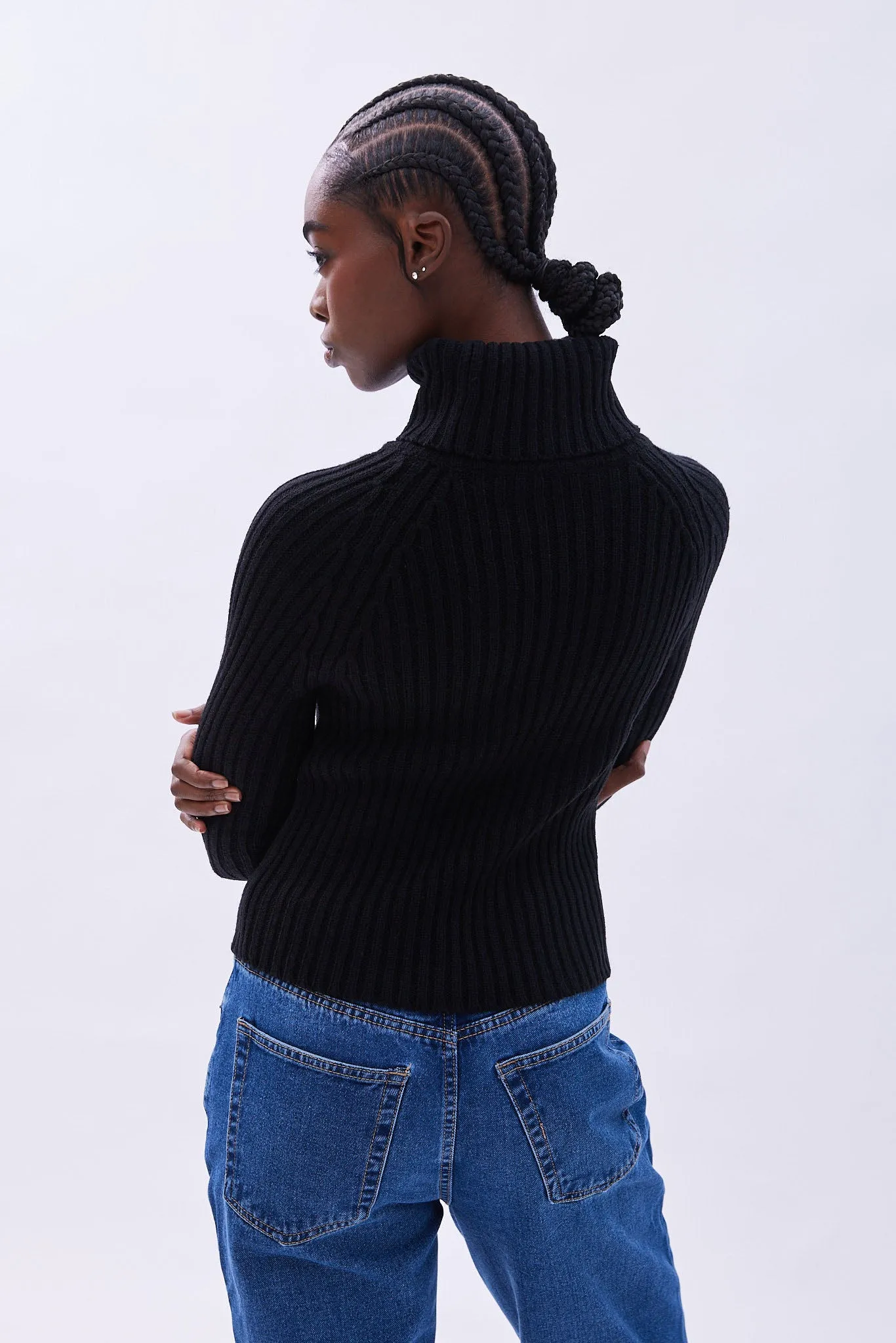 Ribbed Long Sleeve Turtleneck Sweater