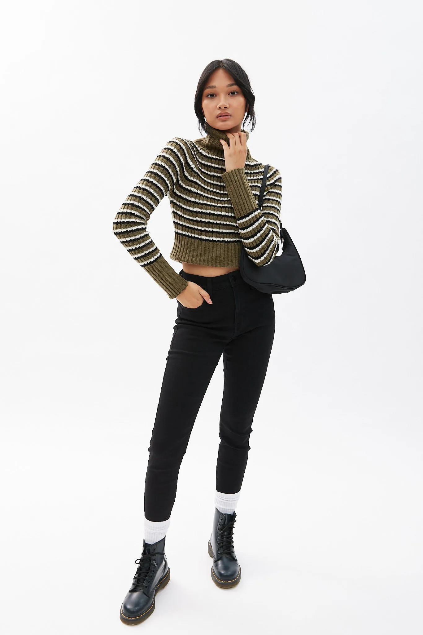 Ribbed Long Sleeve Turtleneck Sweater