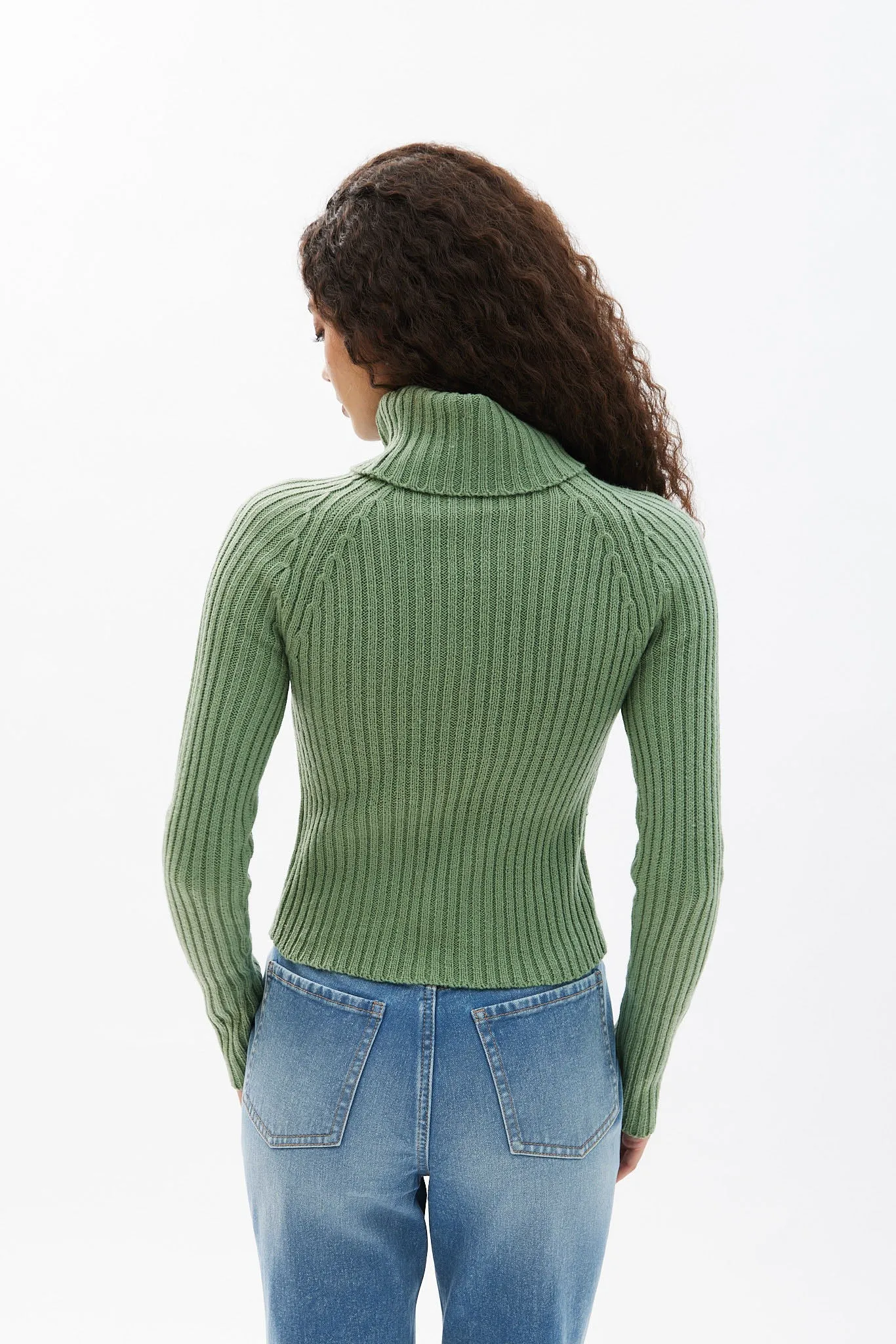 Ribbed Long Sleeve Turtleneck Sweater