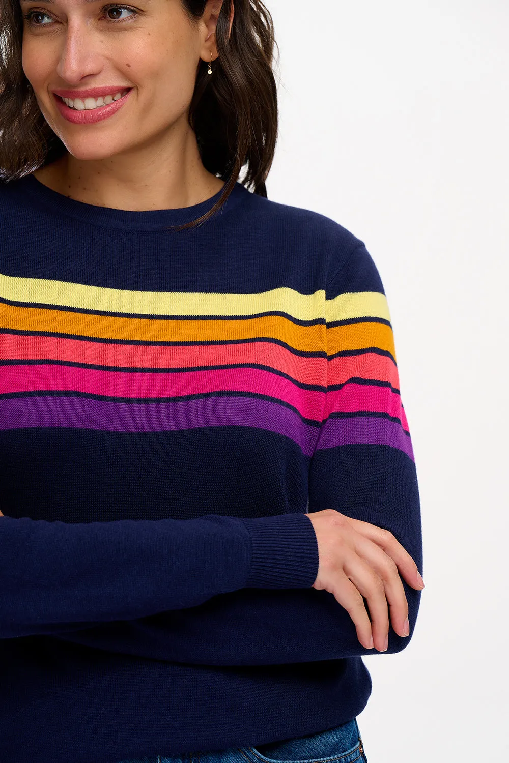 Rita Jumper - Navy, Retro Stripes