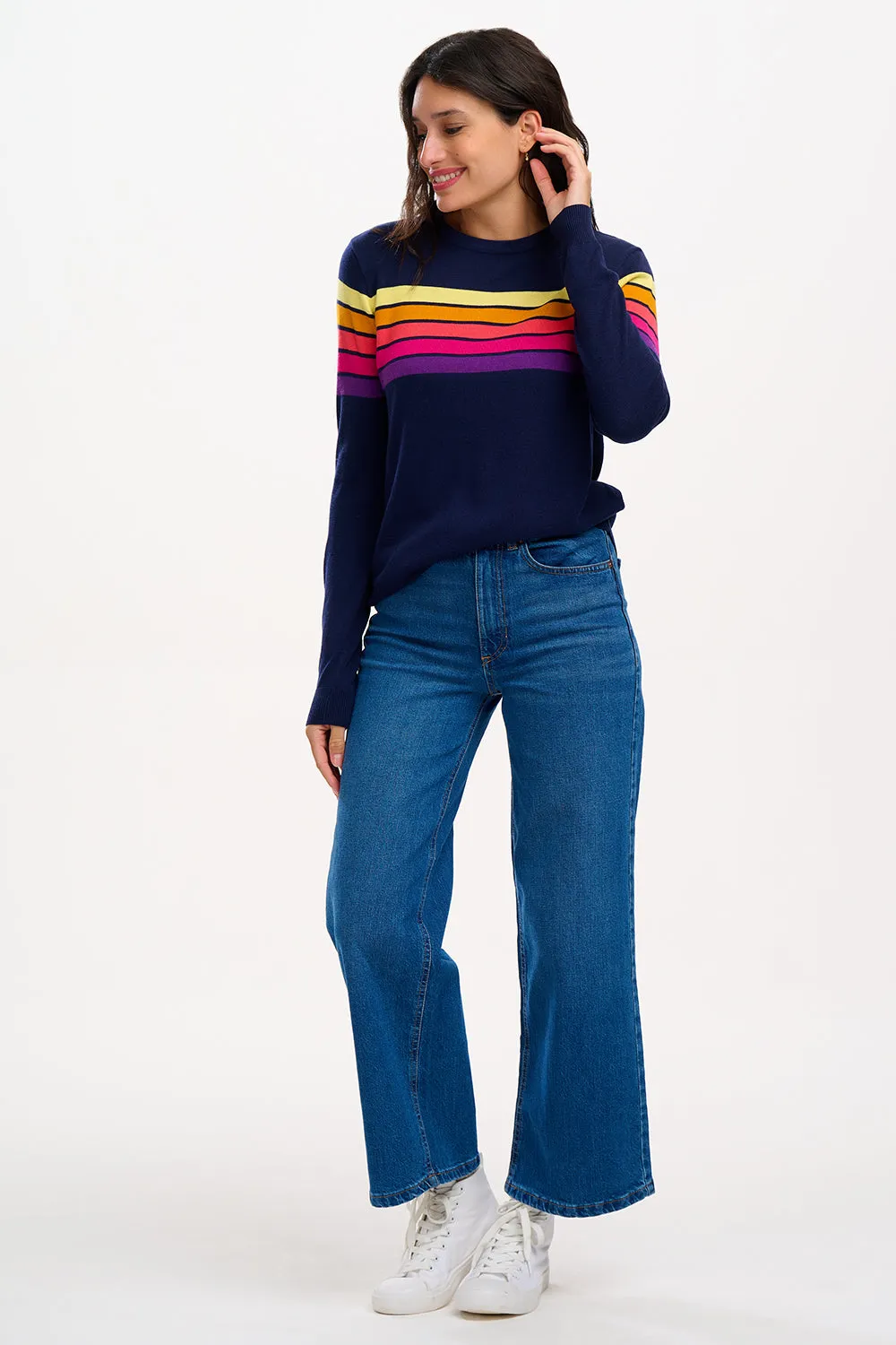 Rita Jumper - Navy, Retro Stripes