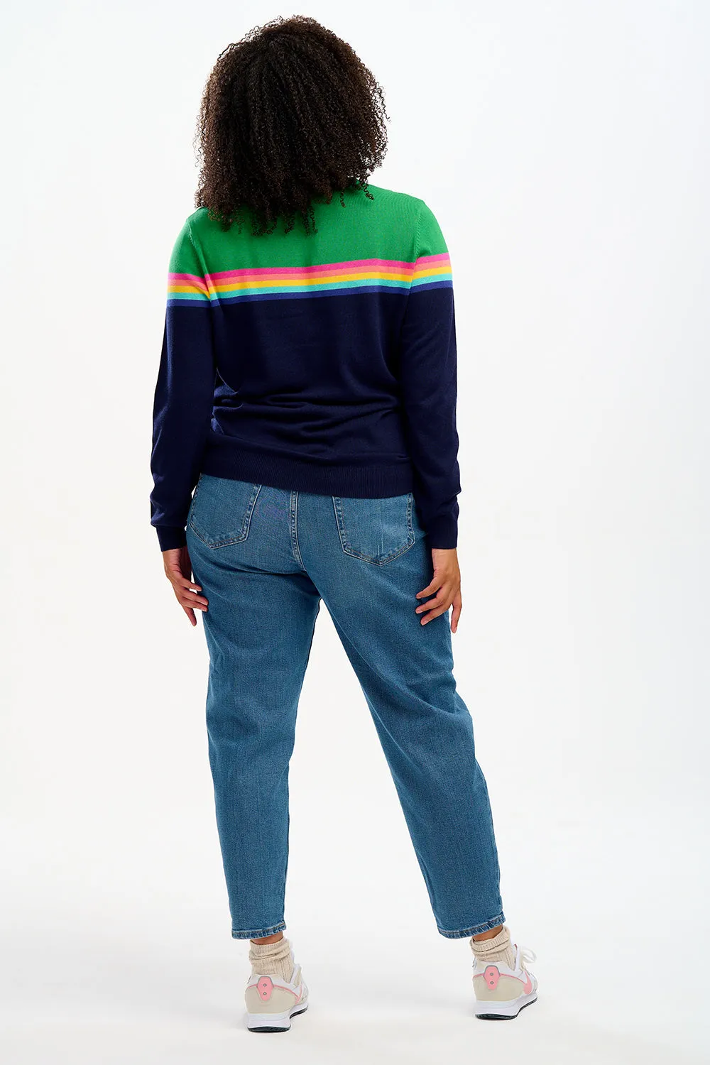 Rita Jumper - Navy/Green, Rainbow Split