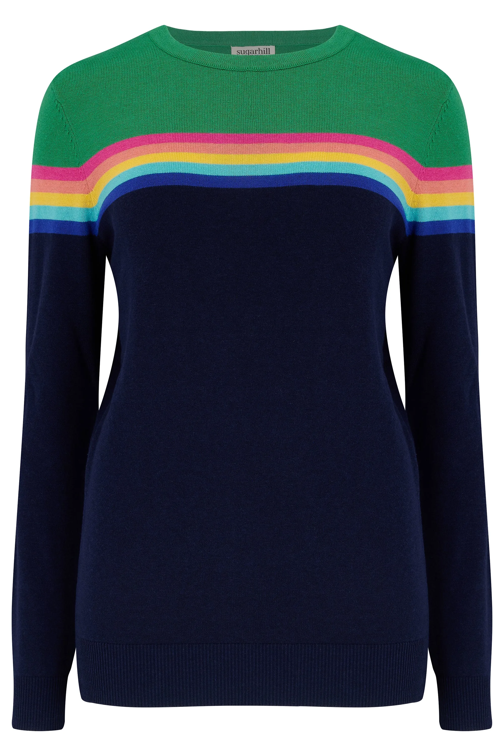 Rita Jumper - Navy/Green, Rainbow Split