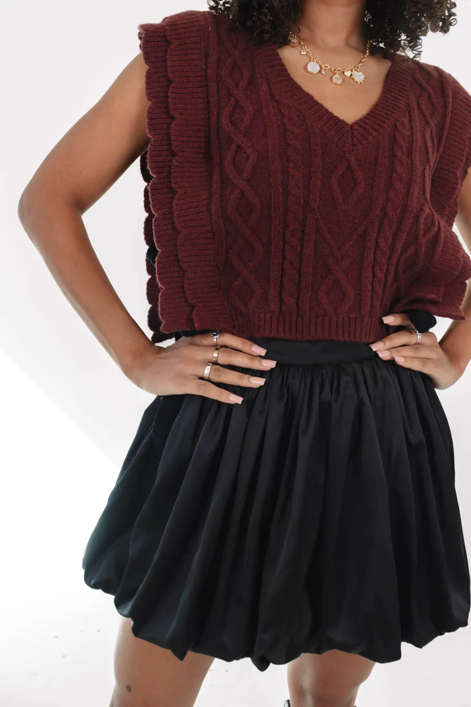 Romantic Nights Sweater Vest - Burgundy