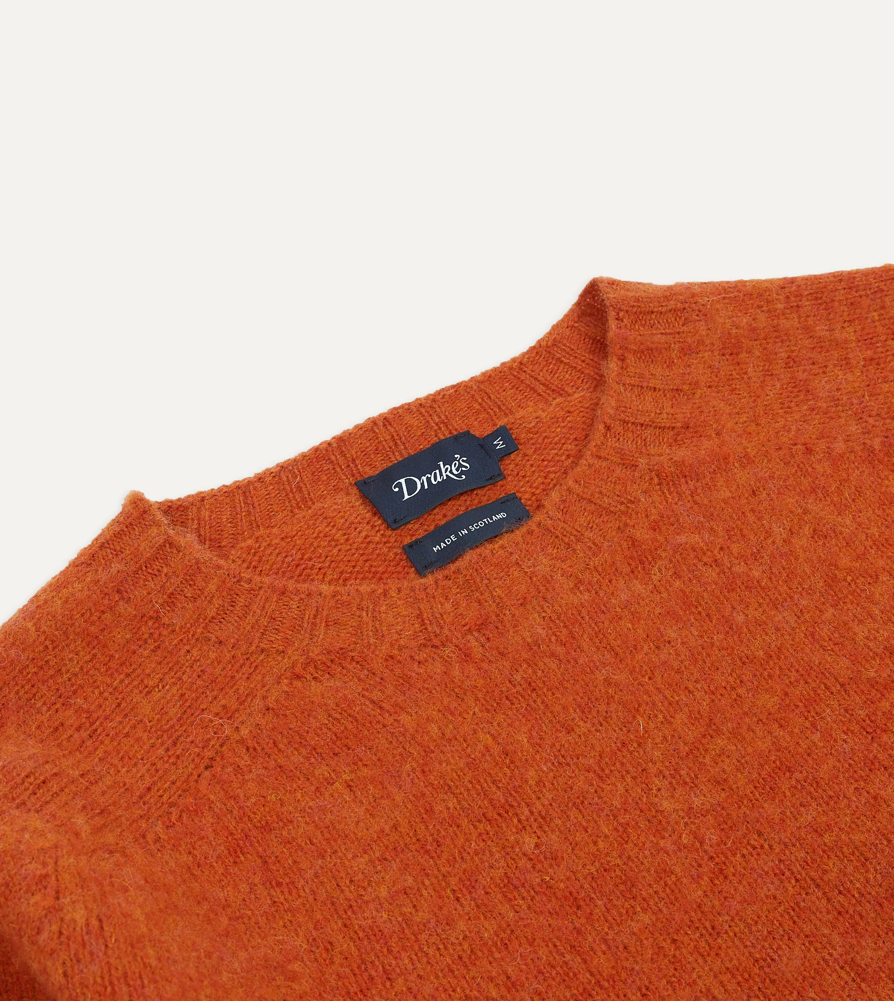 Rust Brushed Shetland Crew Neck Jumper