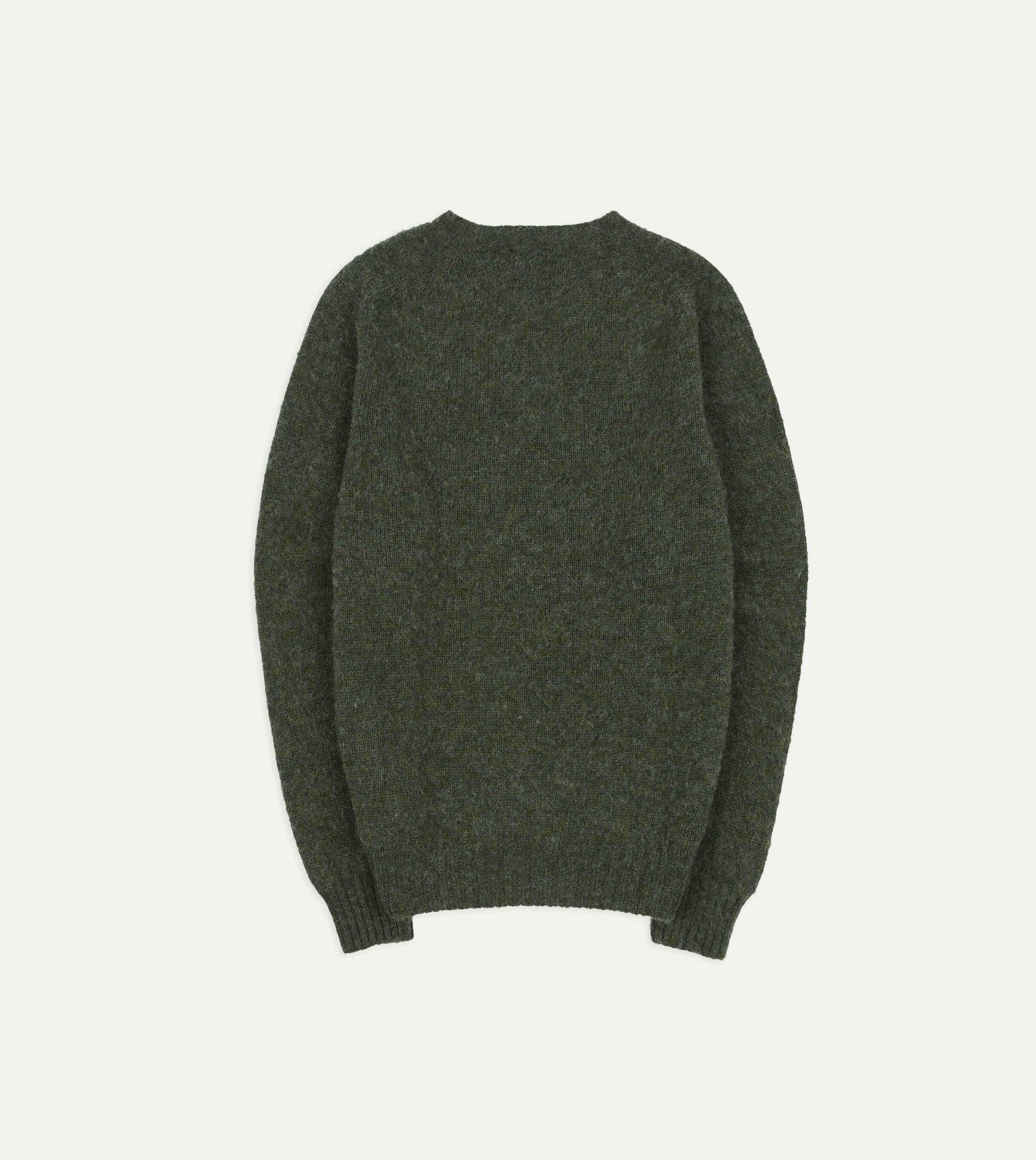 Seaweed Brushed Shetland Crew Neck Jumper