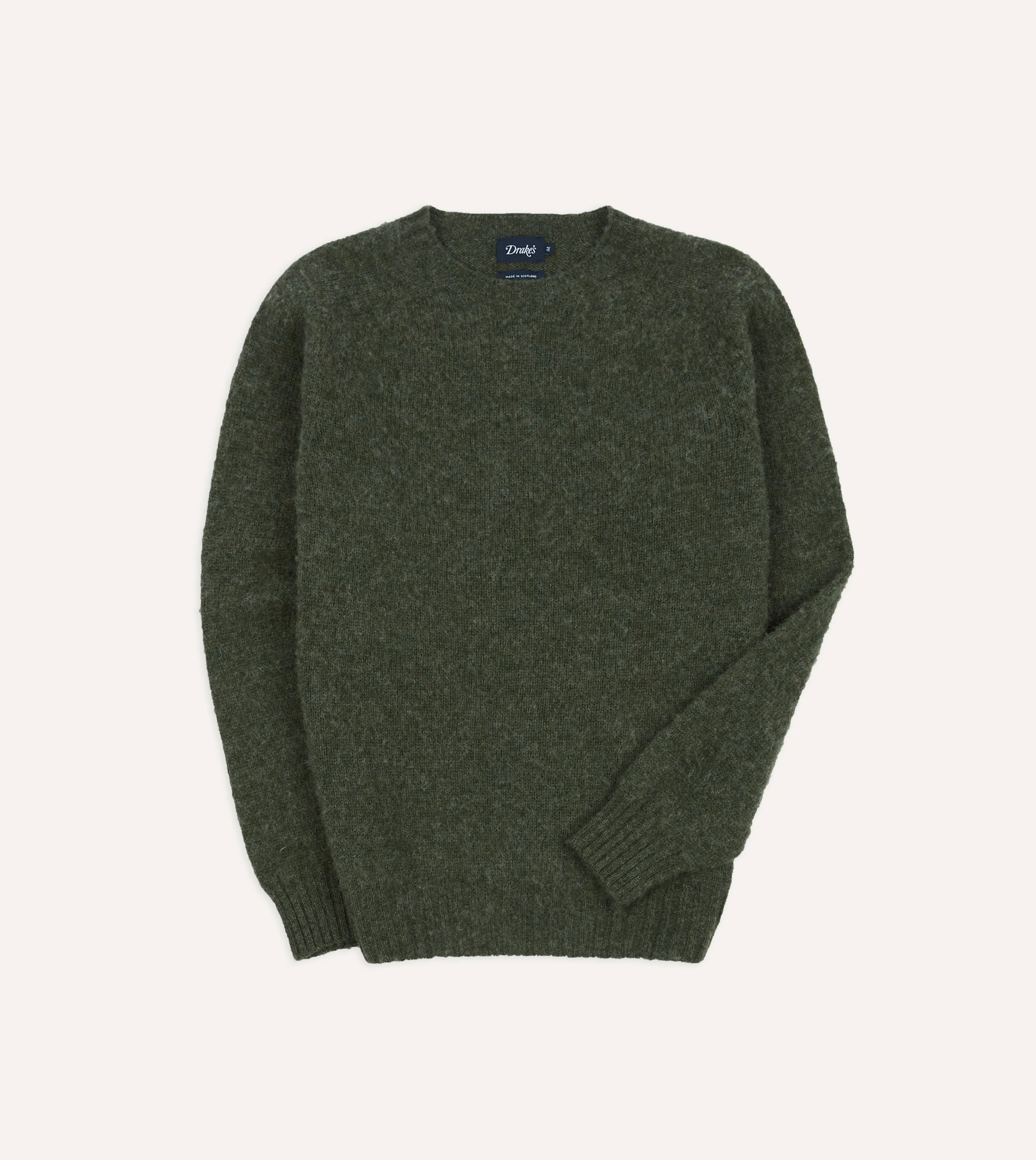 Seaweed Brushed Shetland Crew Neck Jumper