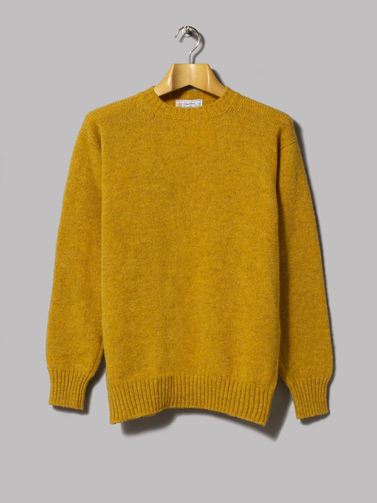 Shetland Woollen Co. Crew Neck Unbrushed Knit (Scotch Broom)