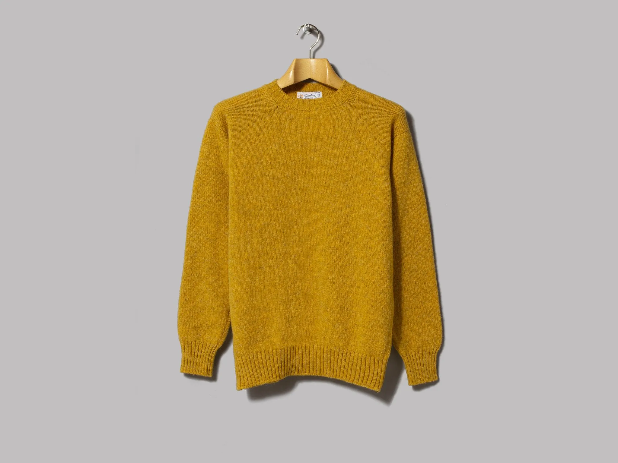 Shetland Woollen Co. Crew Neck Unbrushed Knit (Scotch Broom)