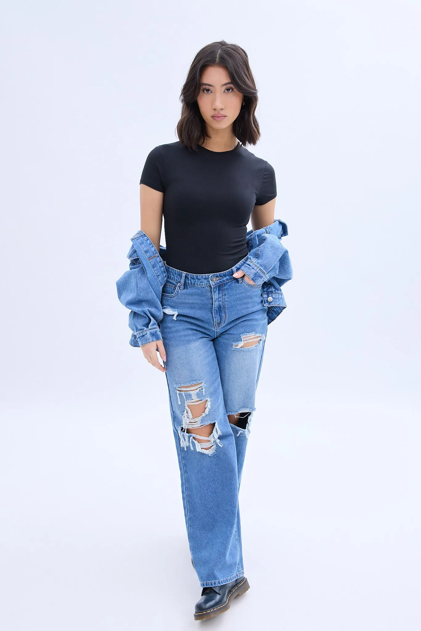 Short Sleeve Crew Neck Bodysuit