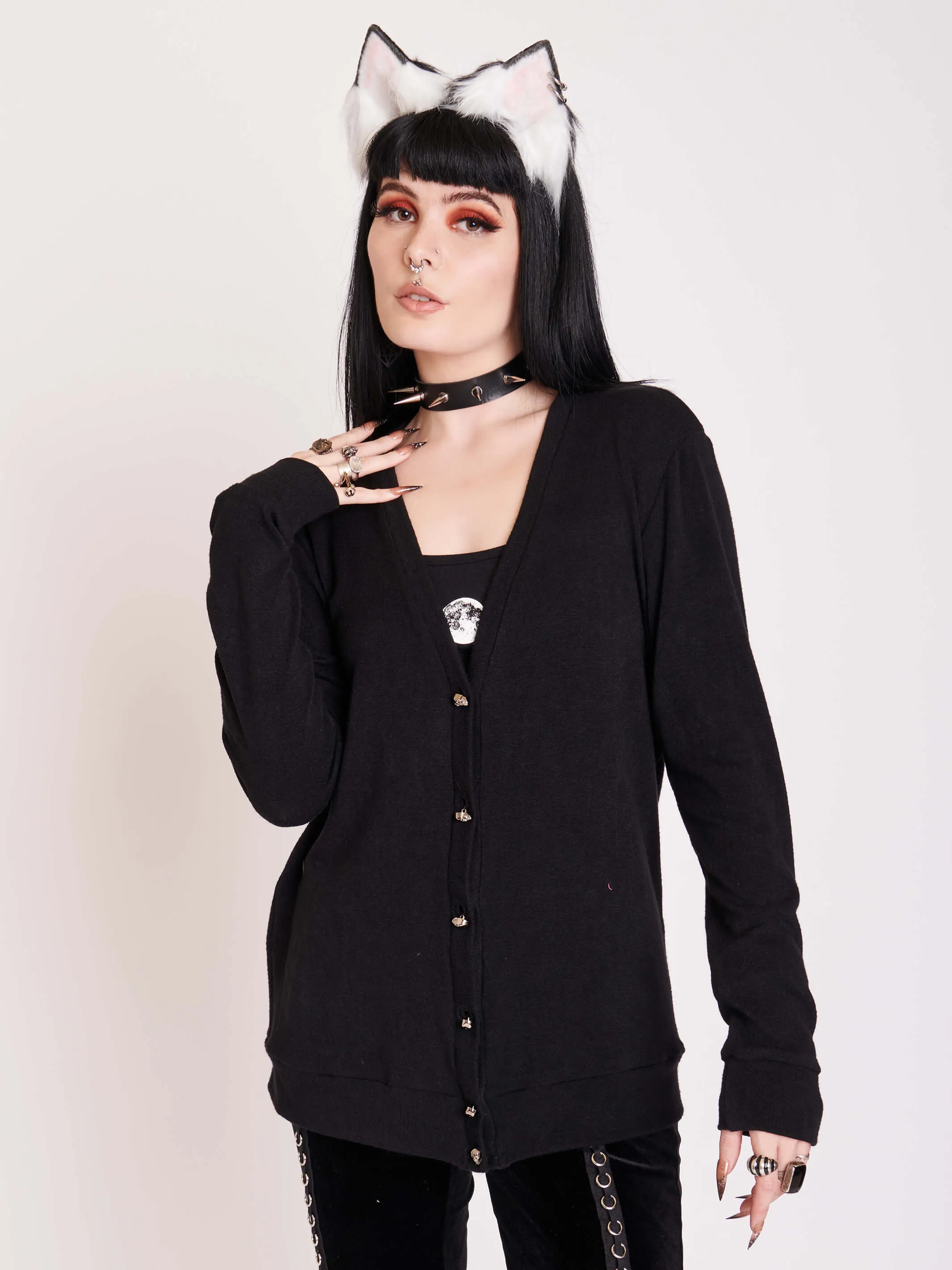 Skull Button Cardigan