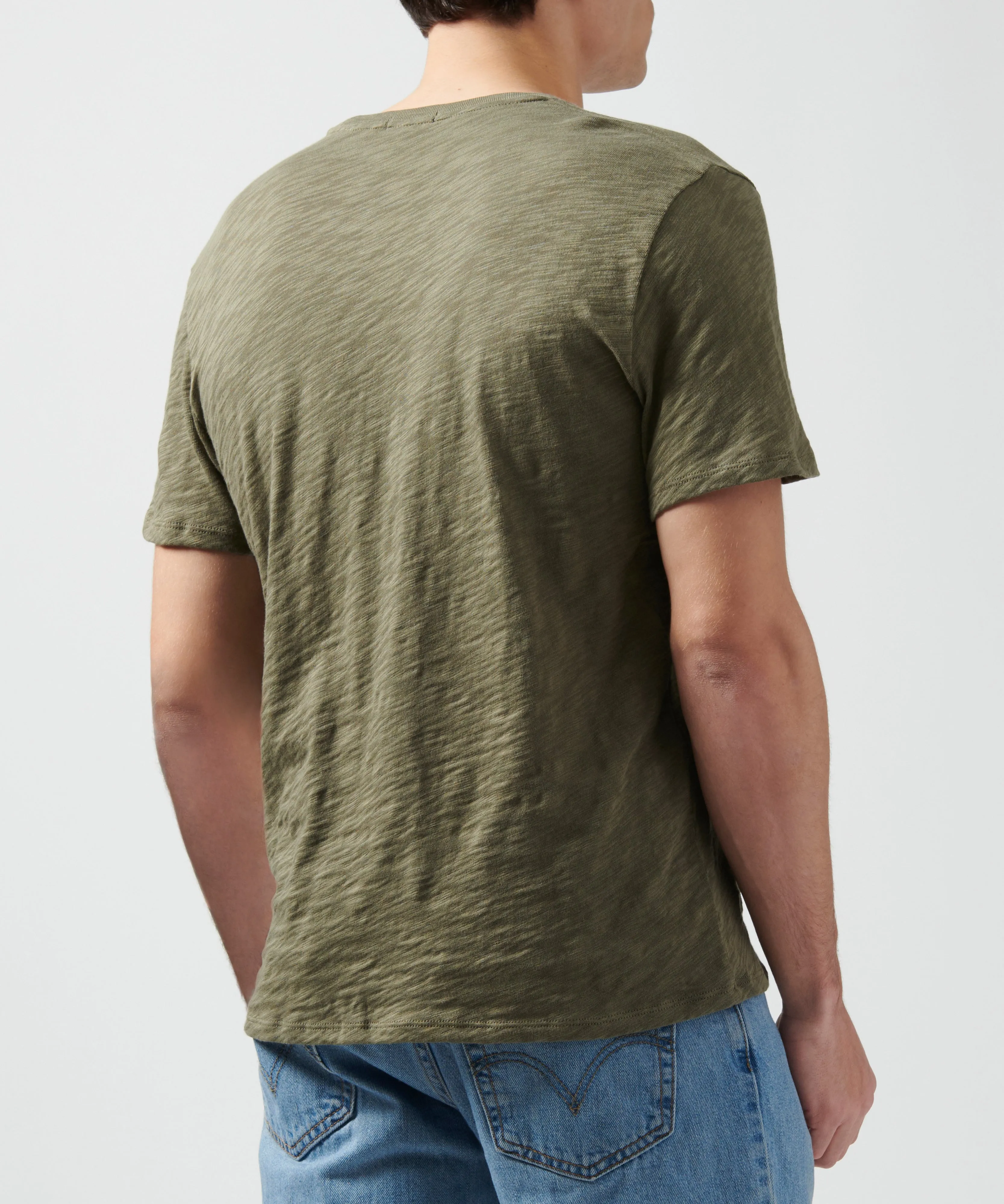 Slub Jersey Crew Neck Tee - Army