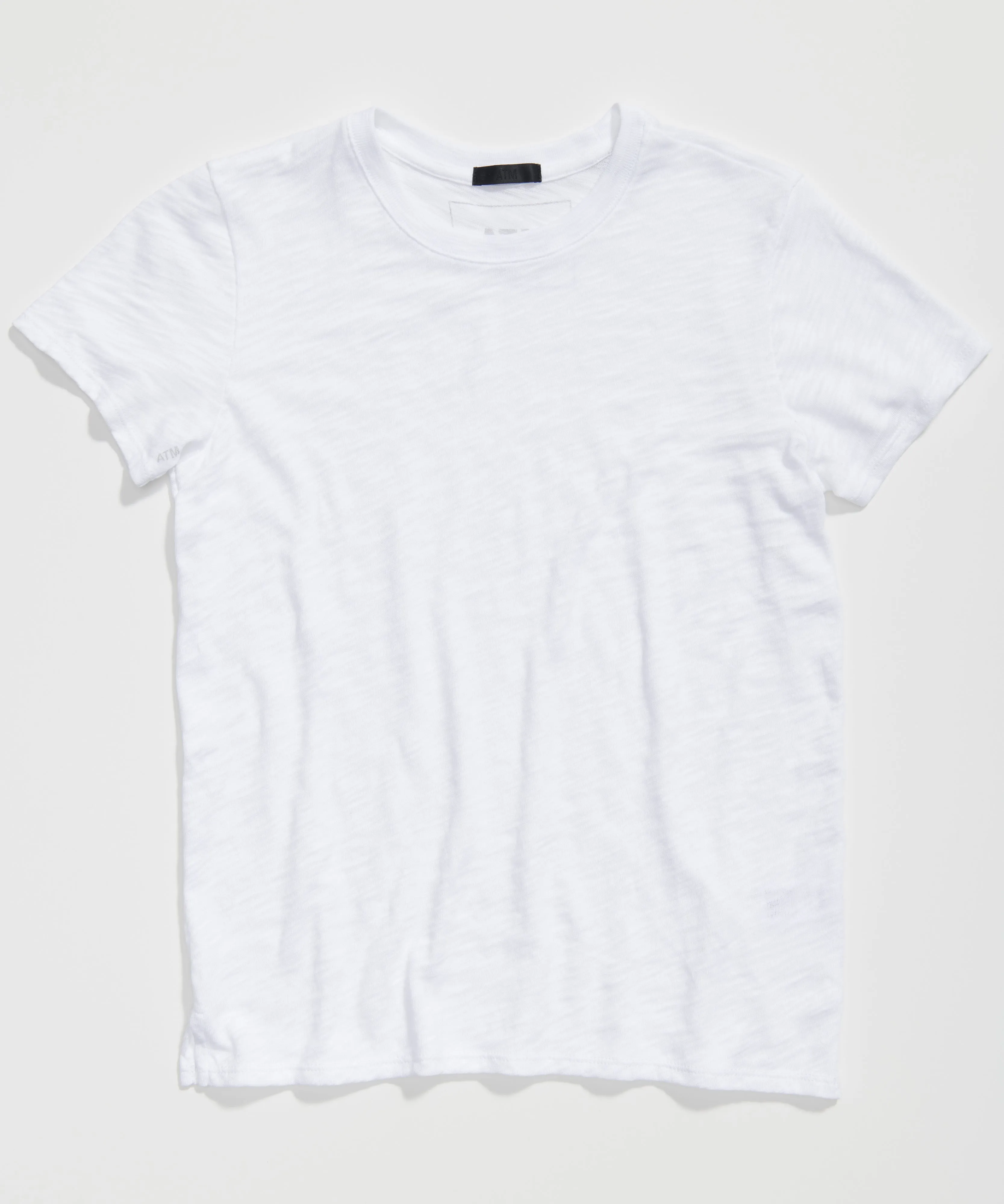 Slub Jersey Schoolboy Crew Neck Tee - White