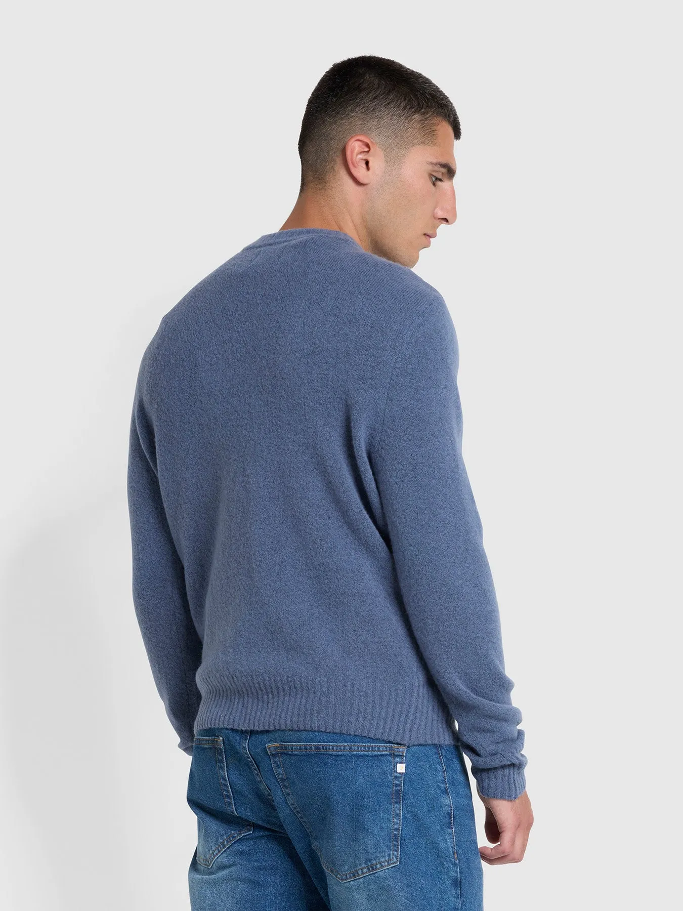 Spero Regular Fit Crew Neck Jumper In River Bed