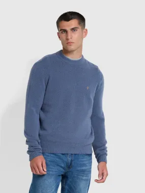 Spero Regular Fit Crew Neck Jumper In River Bed