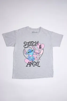 Stitch And Angel Heart Graphic Relaxed Tee