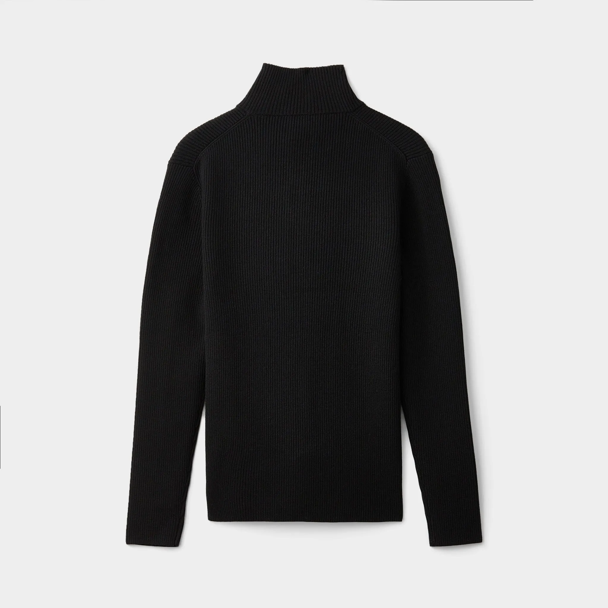 Stretch Merino Zip Turtleneck