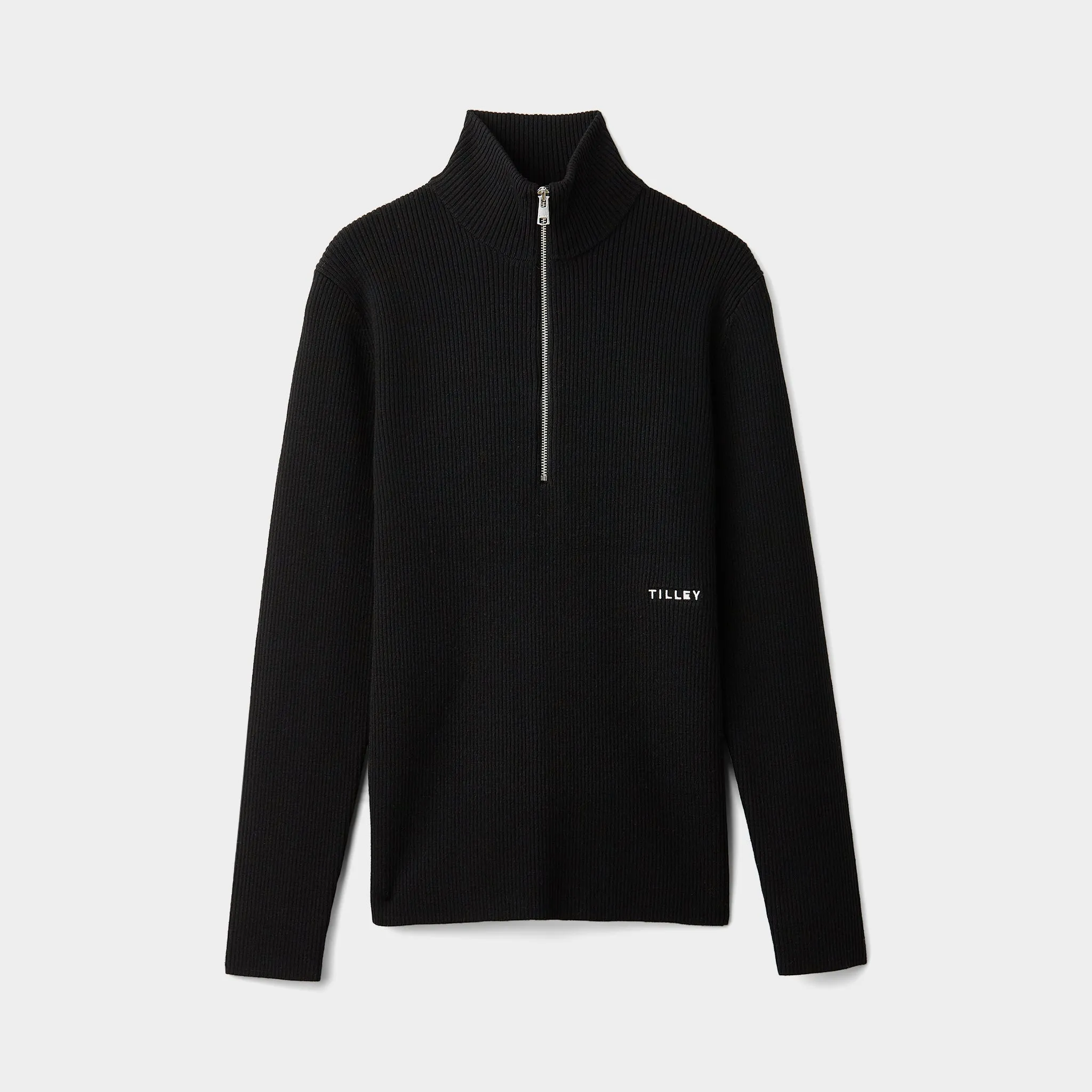 Stretch Merino Zip Turtleneck