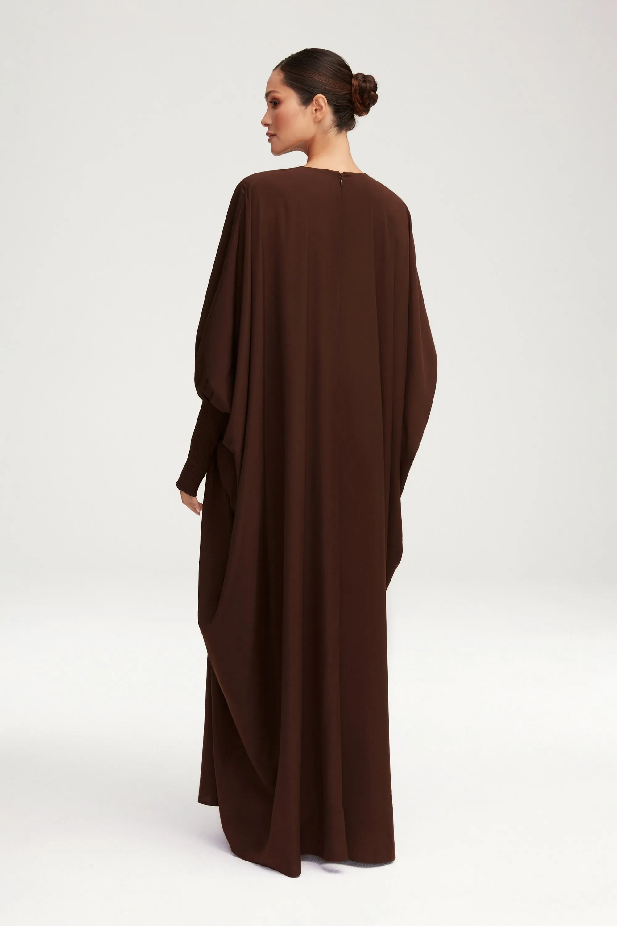 Suha Smocked Sleeve Kaftan - Espresso