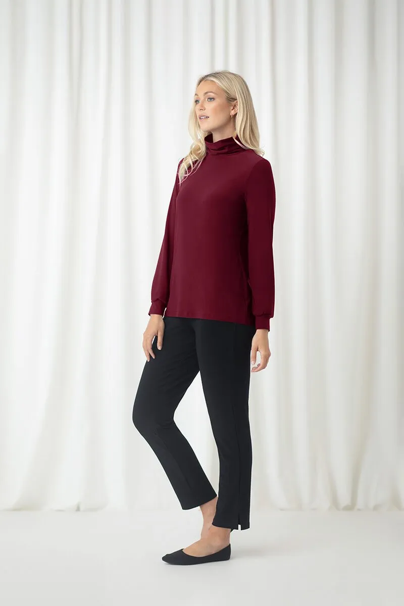 Sympli Turtle Neck Gathered Sleeve Top