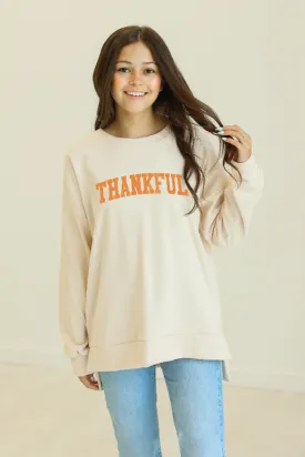 Thankful Micro Fleece Sweatshirt, Ivory