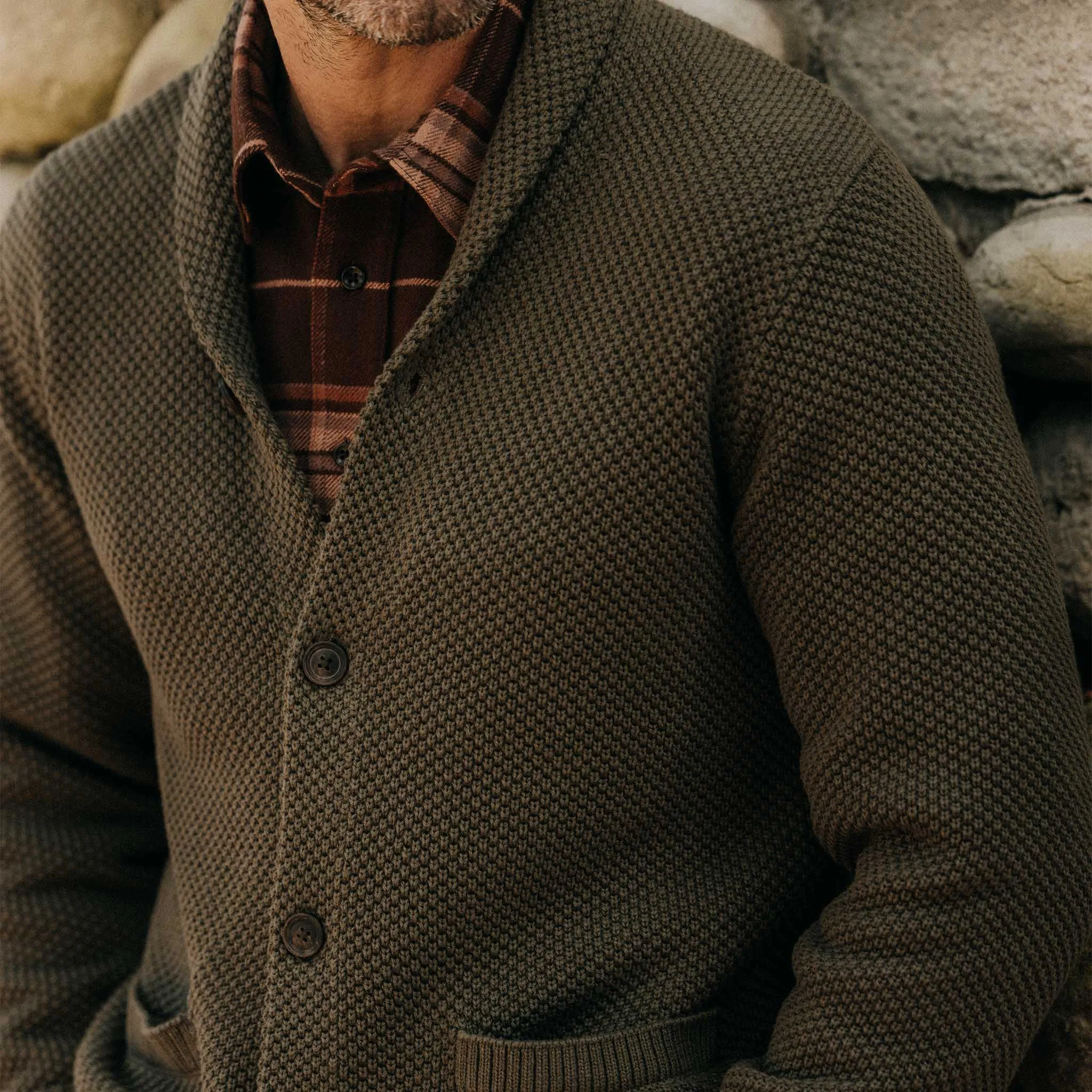 The Crawford Sweater in Fatigue Olive