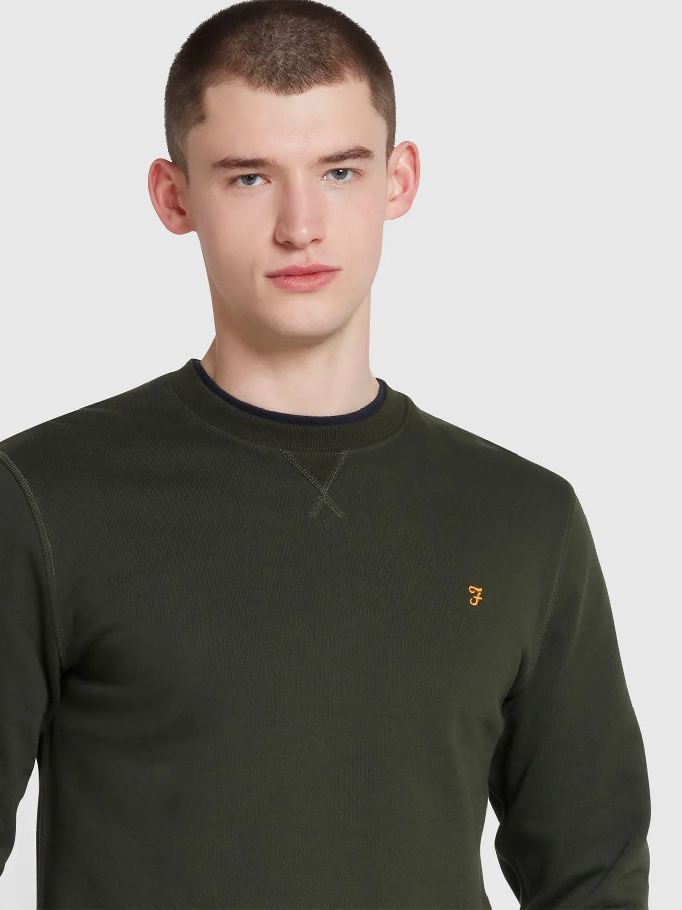 Tim Organic Cotton Crew Neck Sweatshirt In Evergreen