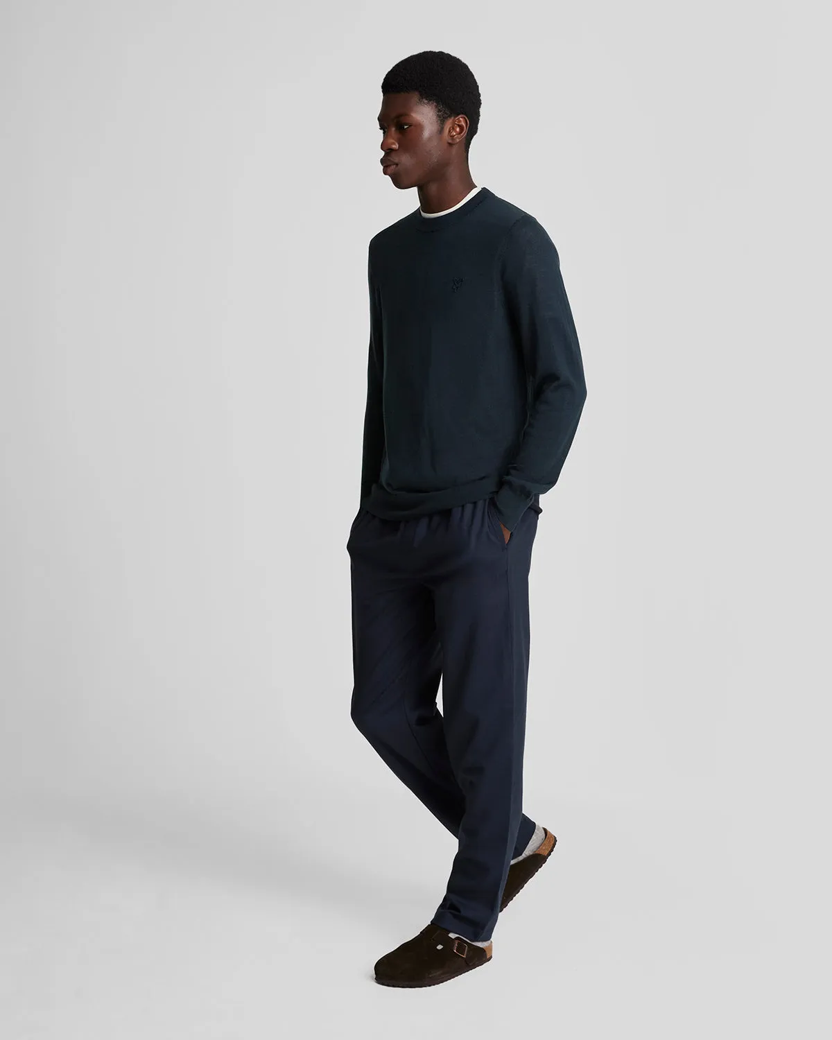 Tonal Eagle Merino Crew Neck Jumper