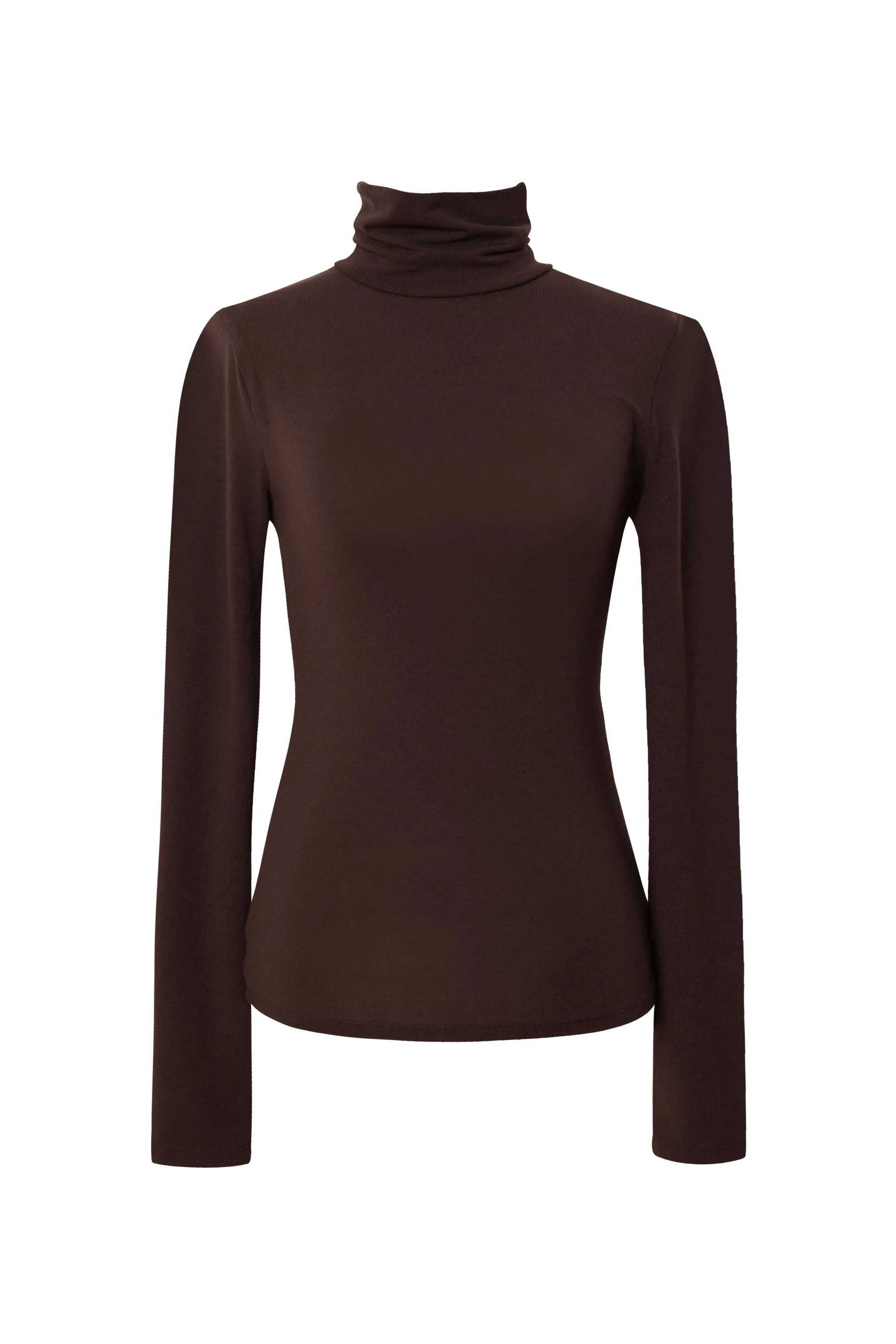 Tracy Espresso Long Sleeve Turtleneck Top